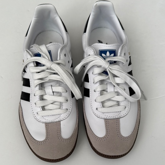 Adidas Womens White Sambas Size 7.5 - Picture 3 of 10